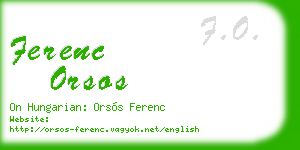 ferenc orsos business card