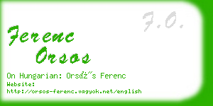 ferenc orsos business card